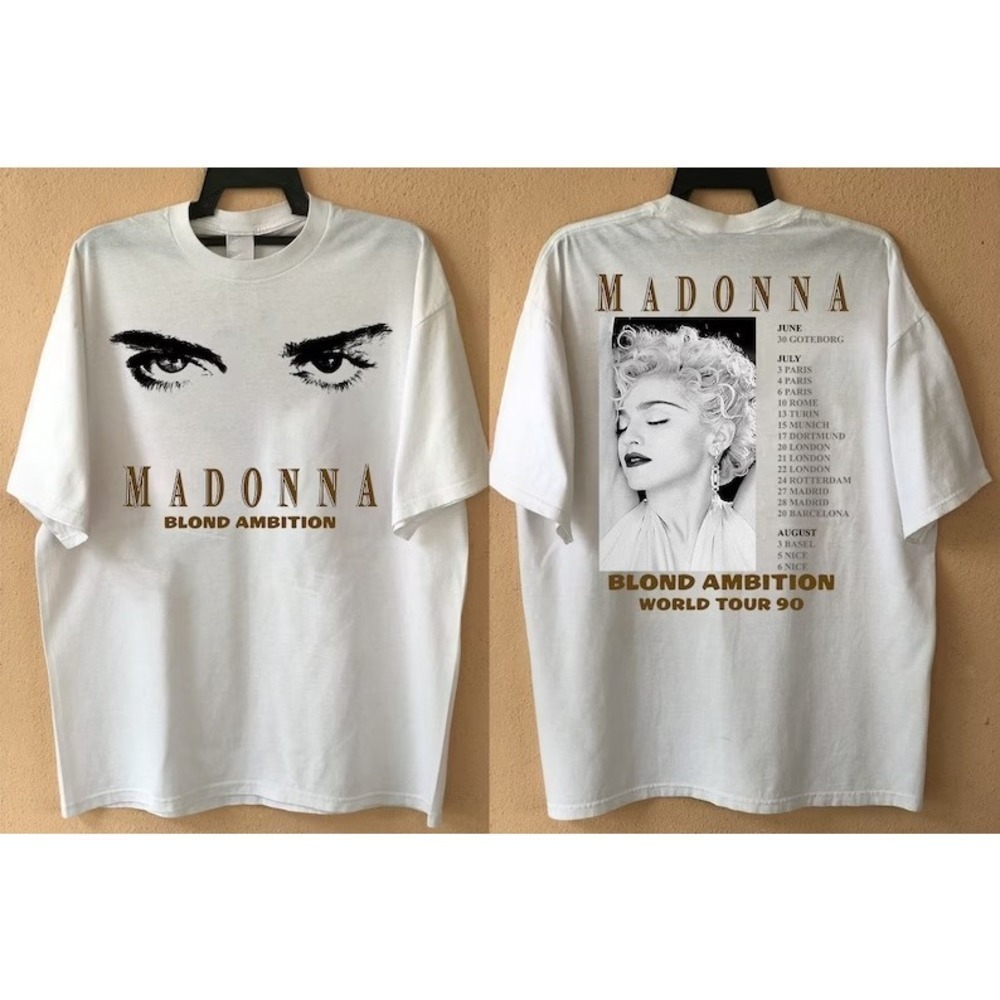 Madonna World Tour Tshirt Madonna Tour 1990 Tshirt 2 Sided
